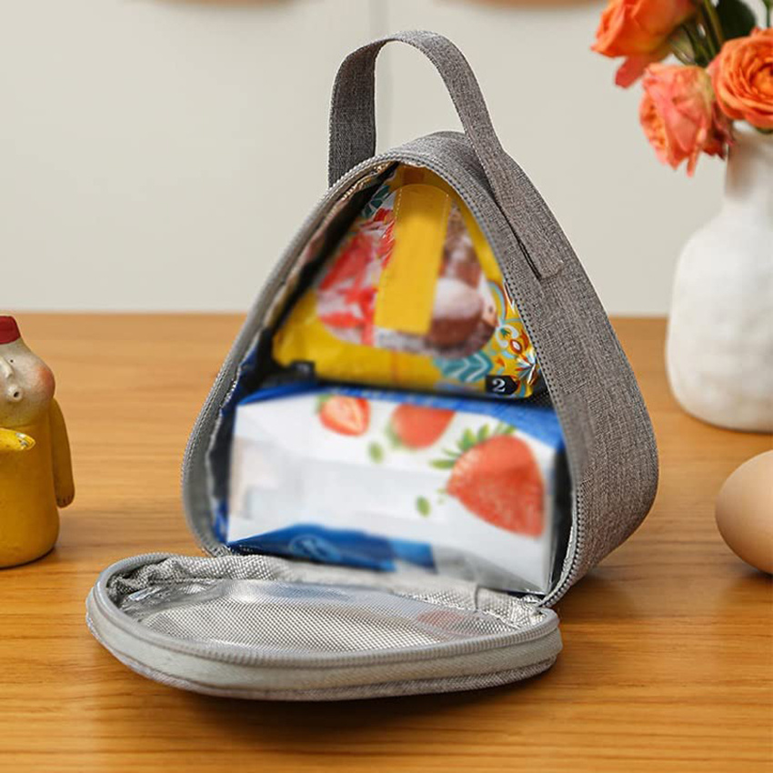 Triangular Insulation Lunch Bag Mini Aluminum Foil Student Rice Ball Bag Cute Portable Lunch Box Outdoor