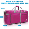 100L Travel Duffle Bag Lightweight Waterproof Shoe Pocket Foldable Weekender Bag