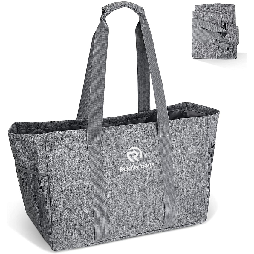 Soft 9 Gallon Extra Large Utility Tote, Foldable Reusable Storage Tote Bag