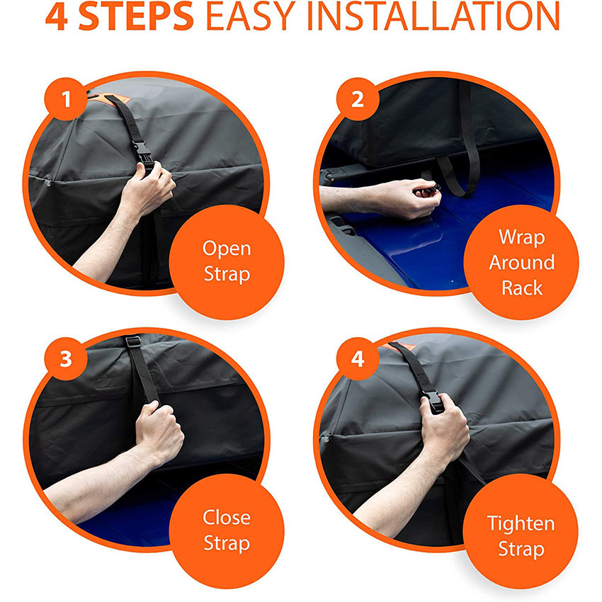 Durable Roof Top Waterproof Cargo Bag Zone Tech Classic Black 15 Cubic Feet Premium Quality Universal Waterproof Fold-Able Leak Proof Traveling Roof Top Car Bag