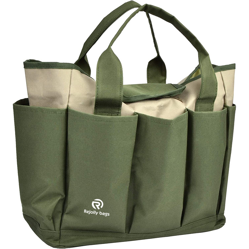 Garden Tool Bag Canvas Heavy-Duty Tote with Pockets Large Organizer Bag Carrier Plant Tool Set