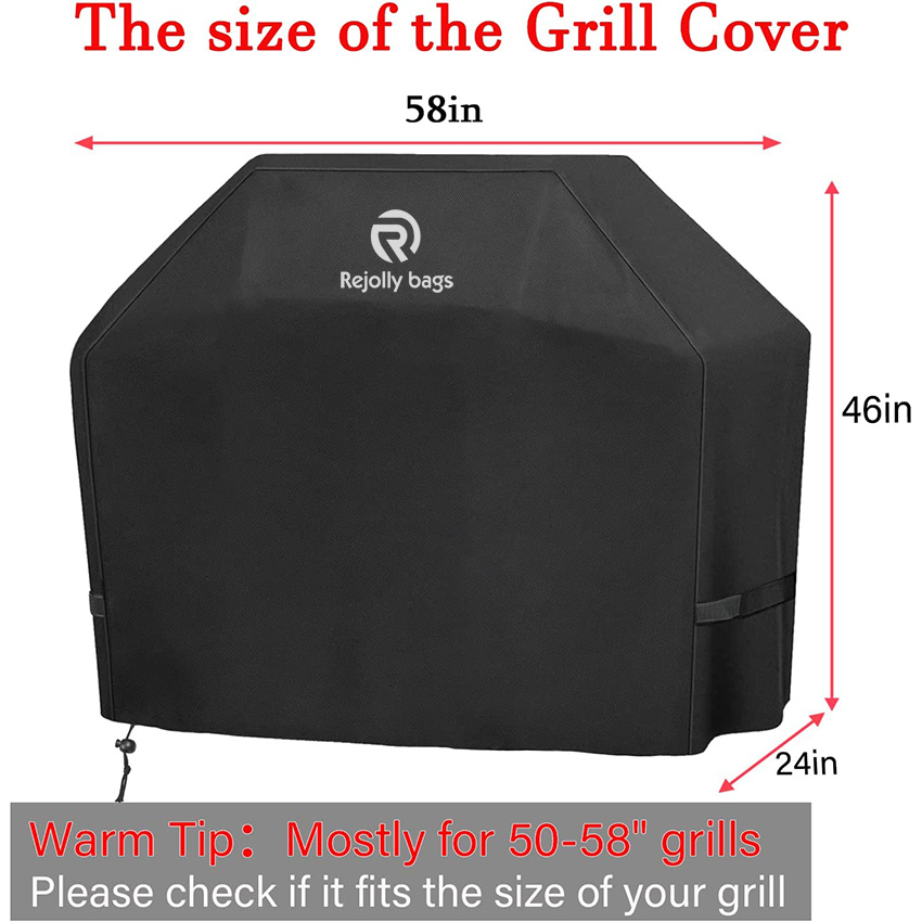 BBQ Cover 58 Inch, Double Layer Fabric, Waterproof, UV and Fade Resistant Gas Grill Cover