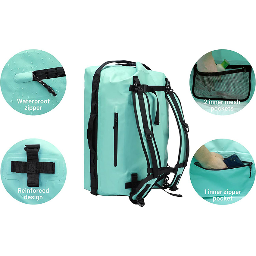 Large Waterproof Duffel Bag Dry Backpack for Kayaking Rafting Boating Swimming Camping Travel Gym Beach