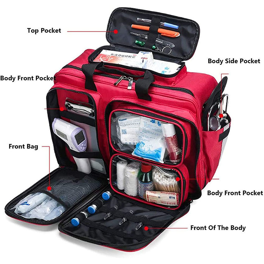 Emergency Treatment First Responder Trauma Bag for Home, Office, Car, Outdoors