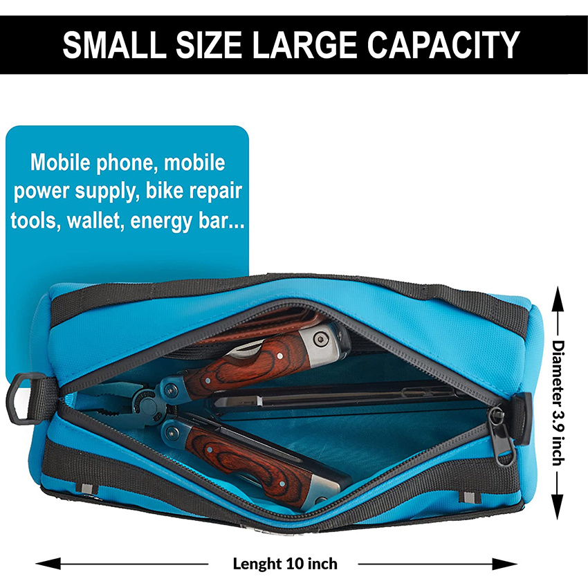 Bicycle Frame Bag for Road, Trek and Mountain Bikes - Front Travel Pouch for Cycling Accessories for Men and Women Holder for Tools, Cell Phone Bicycle Bag