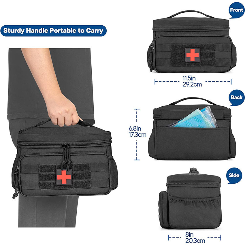 Small Medicine Storage Bag Family First Aid Box for Hiking, Camping and Home