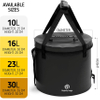 Collapsible Bucket with Lid Folding Water Bucket Bag for Camping Travel and Gardening Portable Water Container Pail with a Handy Tool Mesh Pocket