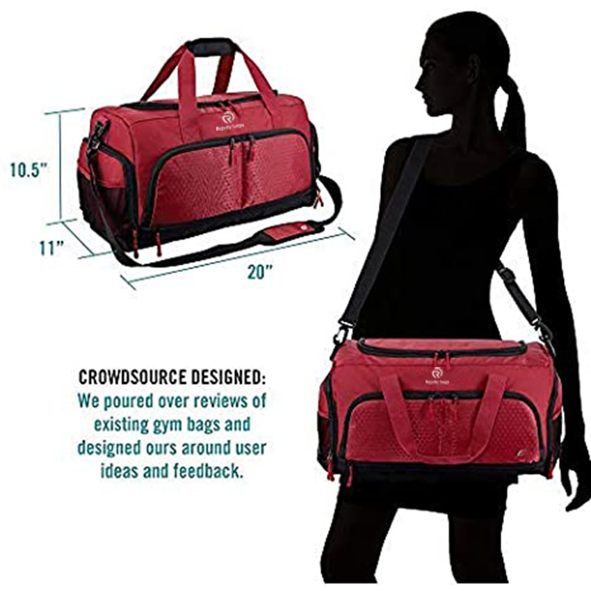 Ultimate Crowdsource Designed Gym Duffel with 10 Optimal Compartments Travel Bag