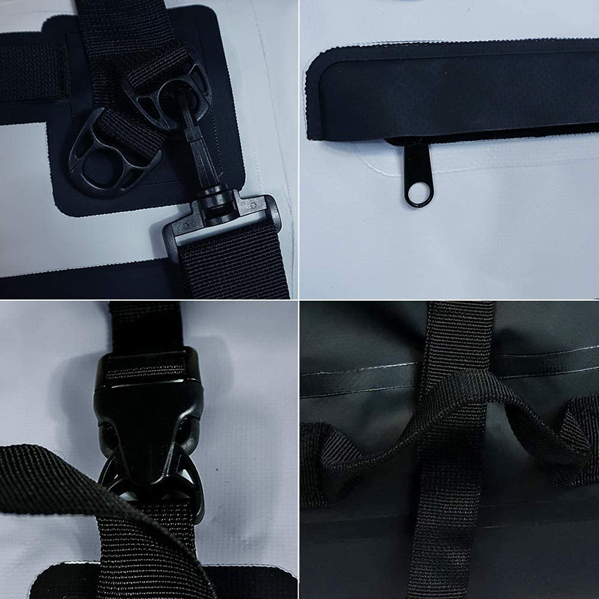 55L Dry Duffel with Covered Zippered Pocket for Camping Boating Surfing Bag