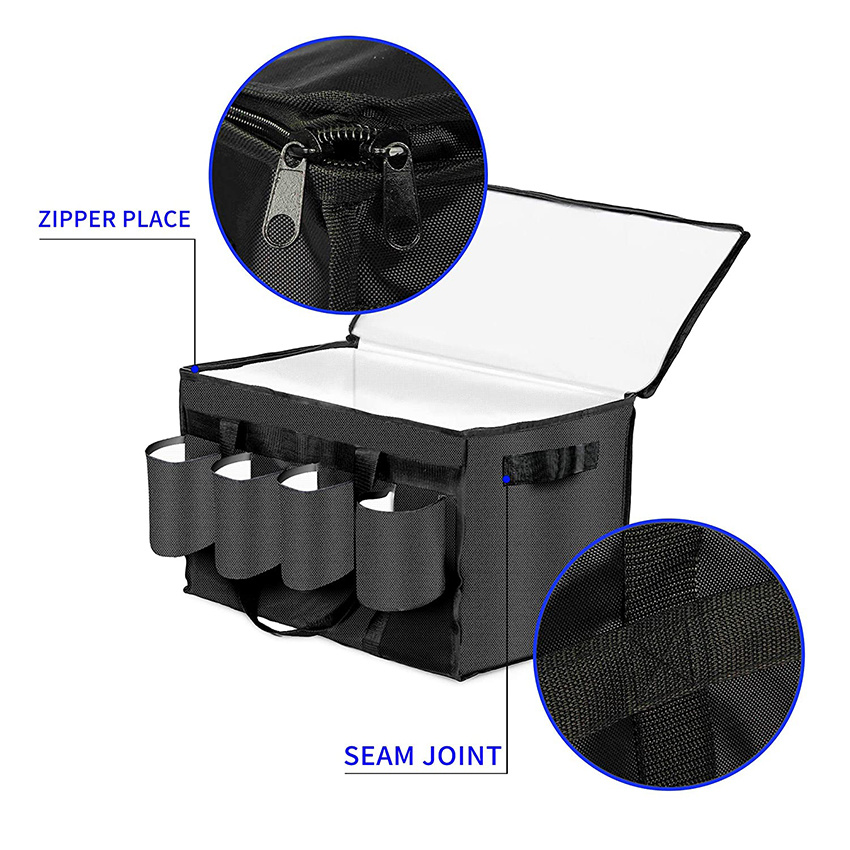 Hot Food Delivery Bags with 4 Drink and Cup Holder for Delivery Eats Catering Tea Bags Insulated Warming Carrying