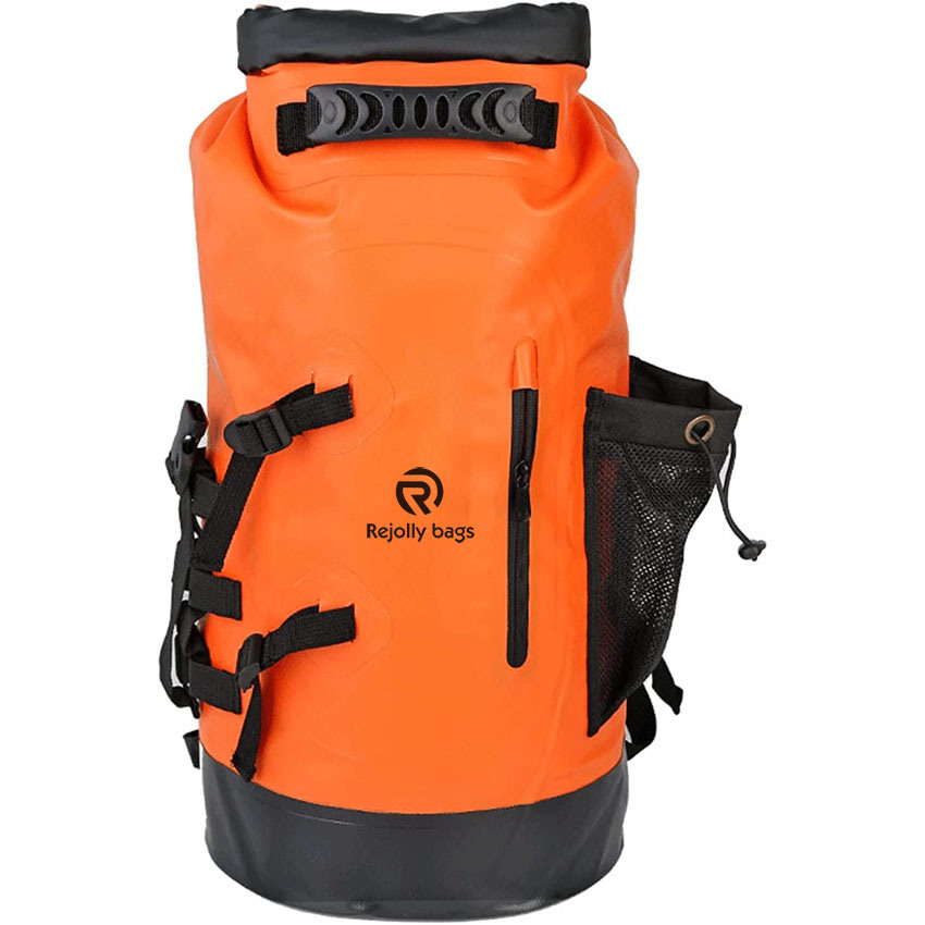 Floating Waterproof Drying Backpack with Front Zippered Pocket for Kayaking, Outdoor Travel, Mountaineering