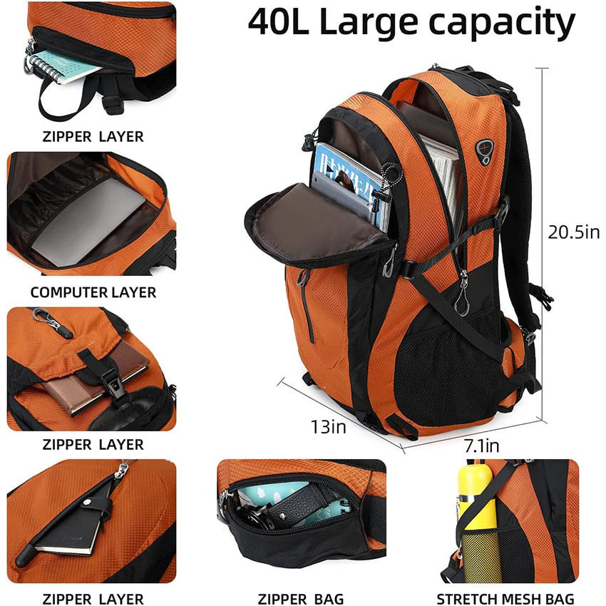 40L Waterproof Hiking Backpack Outdoor Sport Trekking Camping Bag