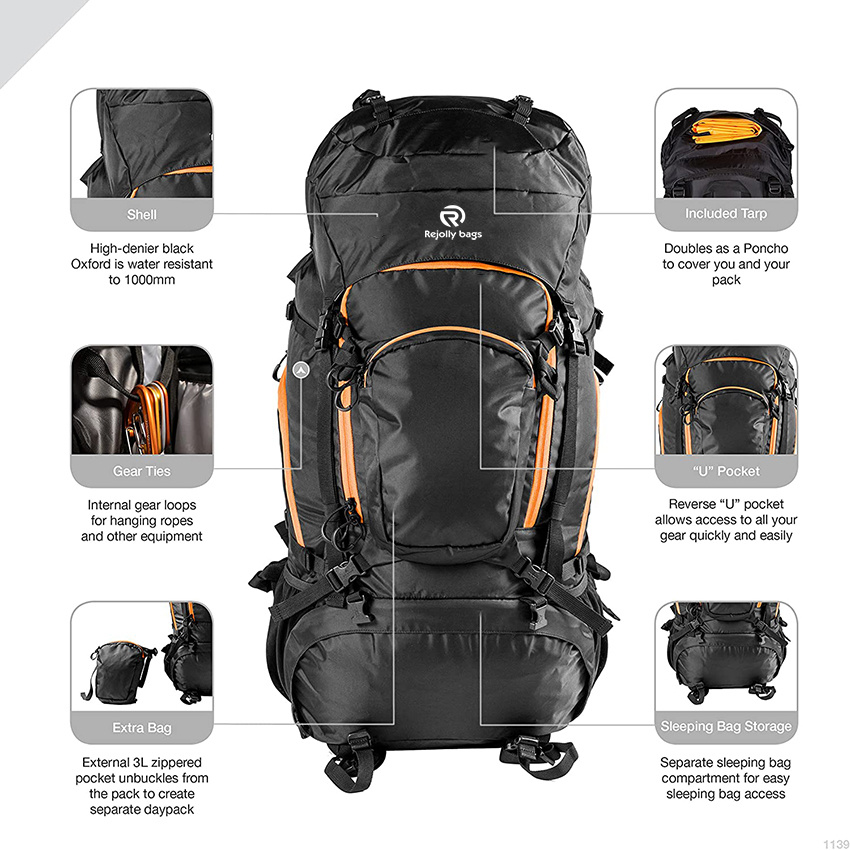 Lightweight Hiking Backpack for Camping, Hunting, Travel, and Outdoor Sports Bag