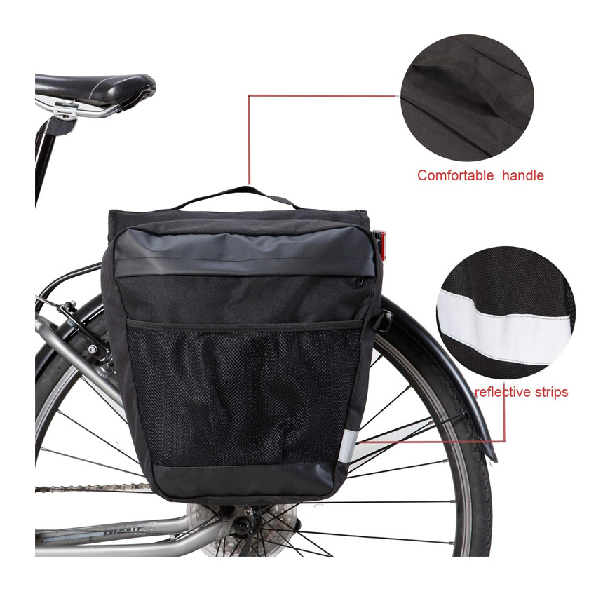 Durable Bicycle Pannier Bag Large Pockets Outdoor Sports Extendable Bicycle Rear Seat Trunk Bag Bike Accessories