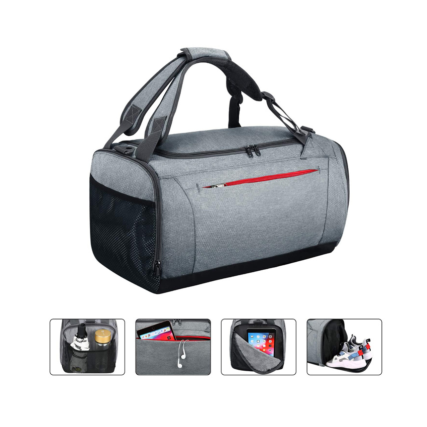 Large Capacity Sports Gym Bag Waterproof Travel Duffel Bag with Wet Pocket Shoes Compartment for Men Women