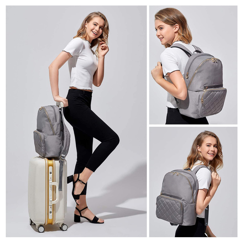 Fashion Wholesale Backpacks Pure Color College School Bags Nylon Soft High-Capacity Laptop Backpack