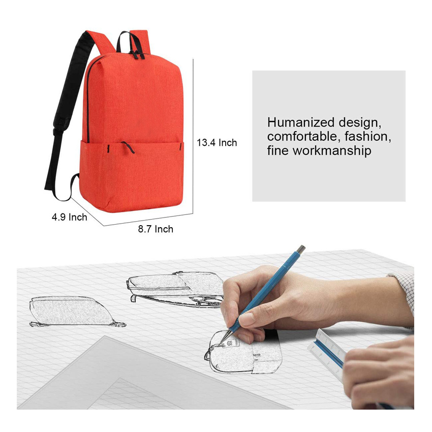 Casual Sports Daypack Lightweight Slim Fashion Shoulder Backpack College Bookbag with Water Bottle Pocket