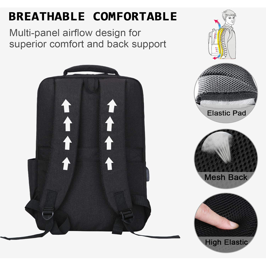 Laptop Backpack Slim Business Computer Backpack with USB Charging Port for Men and Women College Computer Back Packs Travel Rucksack