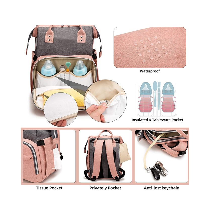 Baby Diaper Bag Multi-Function Travel Foldable Baby Bed Fashion Baby Sleeping Bag