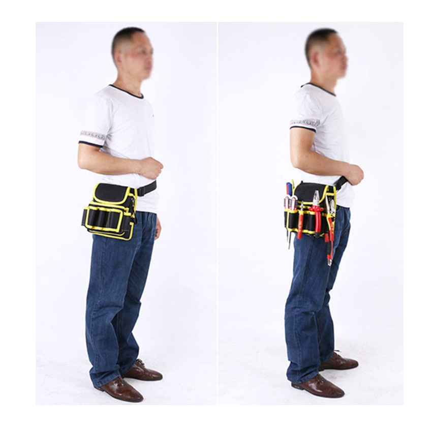 Waist Belt Bag Multi-Pockets Tool Bag Canvas Electrician Tool Bag