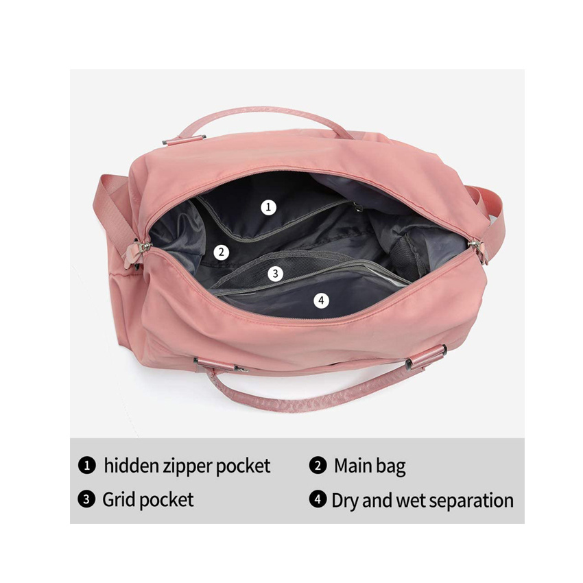 Pink Travel Sport Bag Waterproof Duffel Bags Fashion Women Shopping Bag