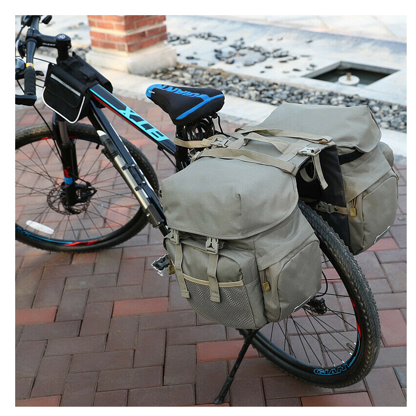 Adjustable Large Capacity Bike Bag 600D Polyester Waterproof Pannier Bags for Bicycles Double Pannier Bag